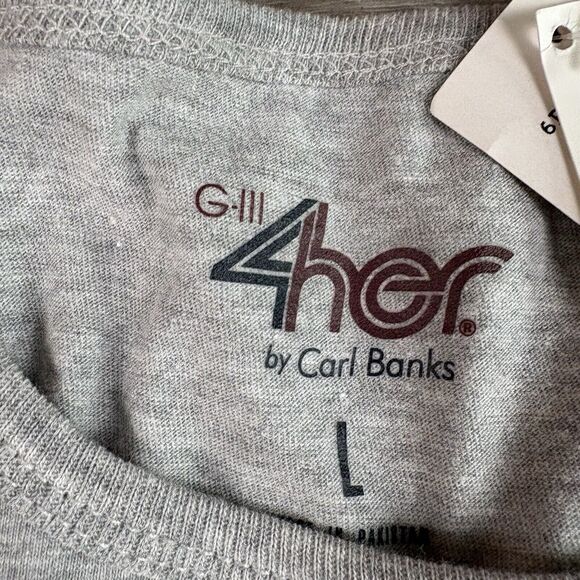 G-III 4Her by Carl Banks Oakland A’s Athletics Gray T Shirt Sz Large Rhinestone - Picture 5 of 13